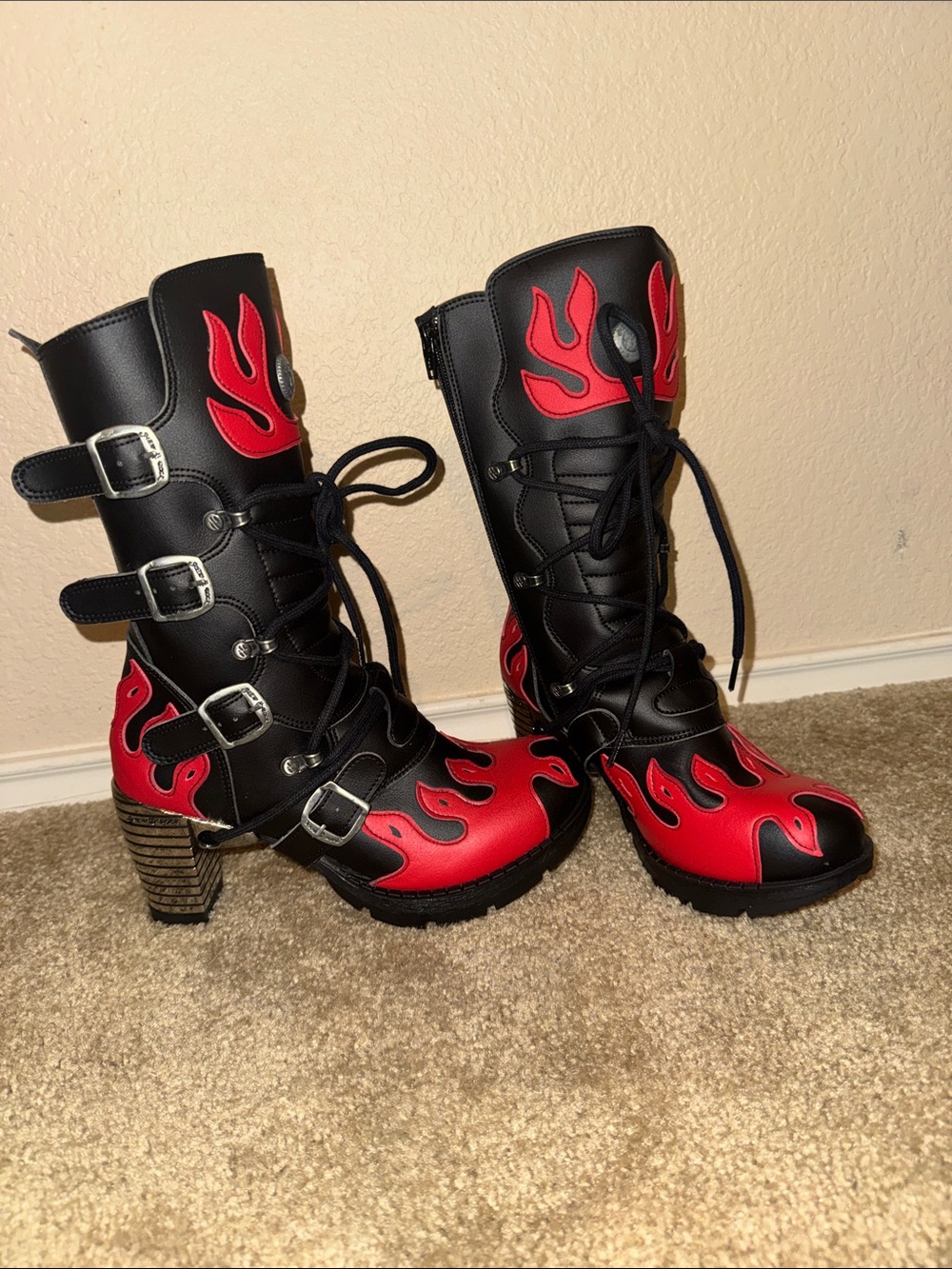 New rock The Ankle Boot M-TR081-C2 of TRAIL COLLECTION red🔥 with buckles size 38